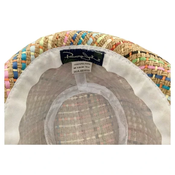 Panama Jack Paper Braid Hat Colorful Unisex Fedora Hat One Size - Picture 6 of 16
